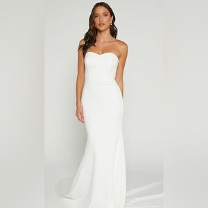 Showpo vows for life strapless fit and flare bridal gown